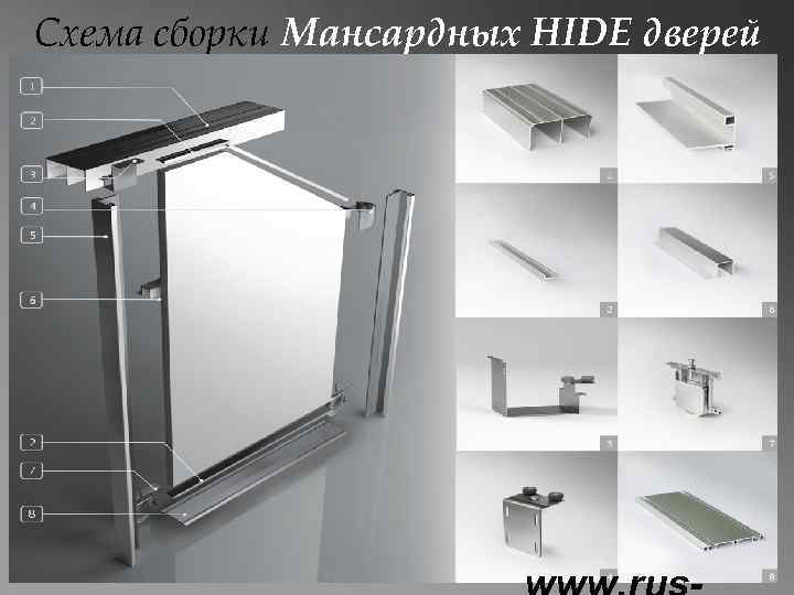 Схема сборки Мансардных HIDE дверей 