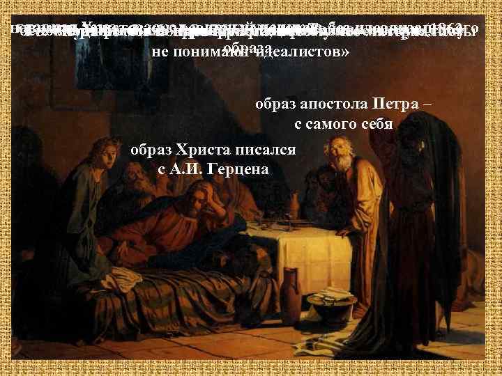 главная тема – раскол в кругу учеников новизна: Христос как реальный человек, без идеализации