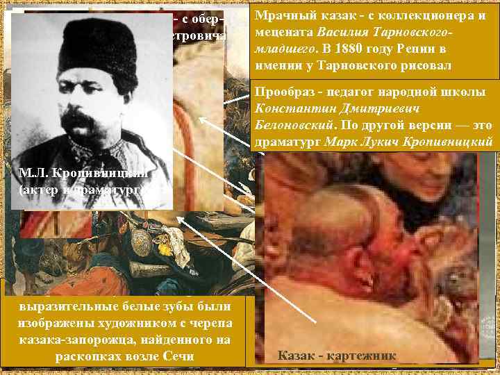 Мрачный казак с коллекционера и Смеющийся казак с Запорожцы. 1878 1891 Казак с лысой