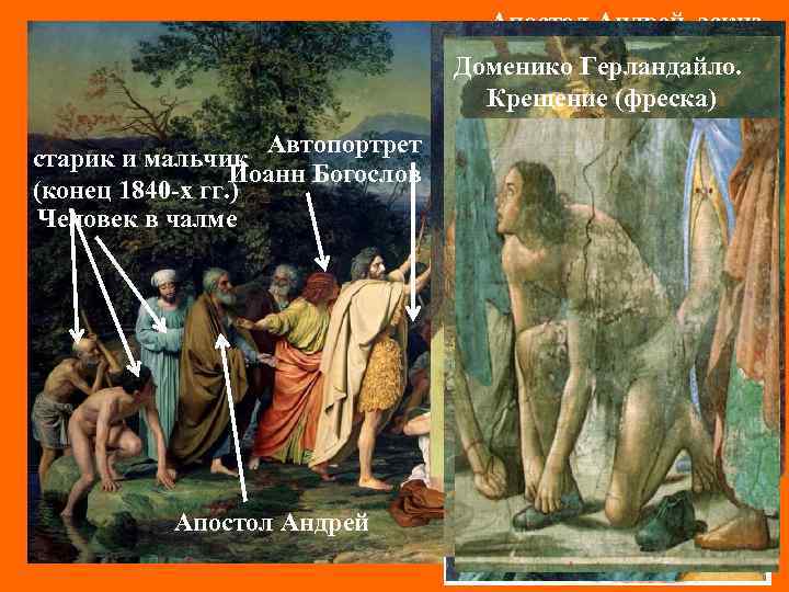 Апостол Андрей, эскиз (конец 1830 -х гг. ) Доменико Герландайло. путник (конец 1840 -х
