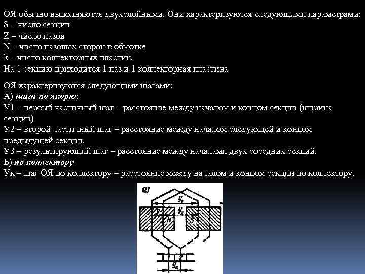 ОЯ обычно выполняются двухслойными. Они характеризуются следующими параметрами: S – число секции Z –