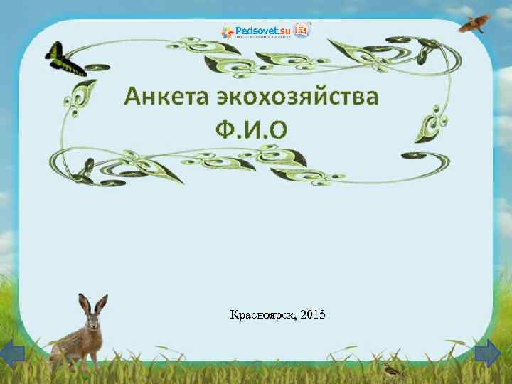 Анкета экохозяйства Ф. И. О Красноярск, 2015 