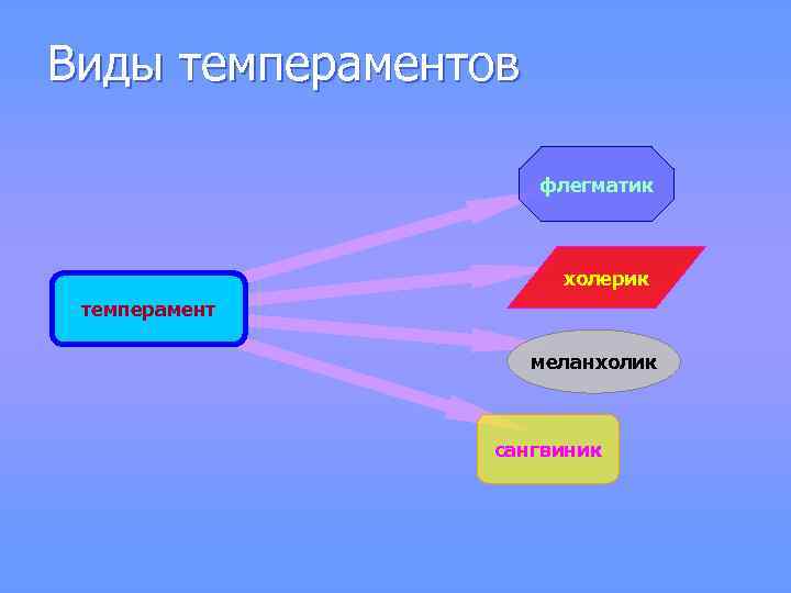 Виды темпераментов флегматик холерик темперамент меланхолик сангвиник 