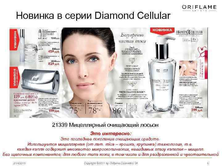 Новинка в серии Diamond Cellular 21339 Мицеллярный очищающий лосьон Это интересно: Это последнее поколение