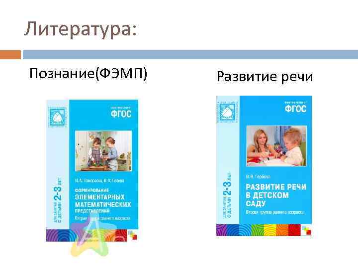 Литература: Познание(ФЭМП) Развитие речи 