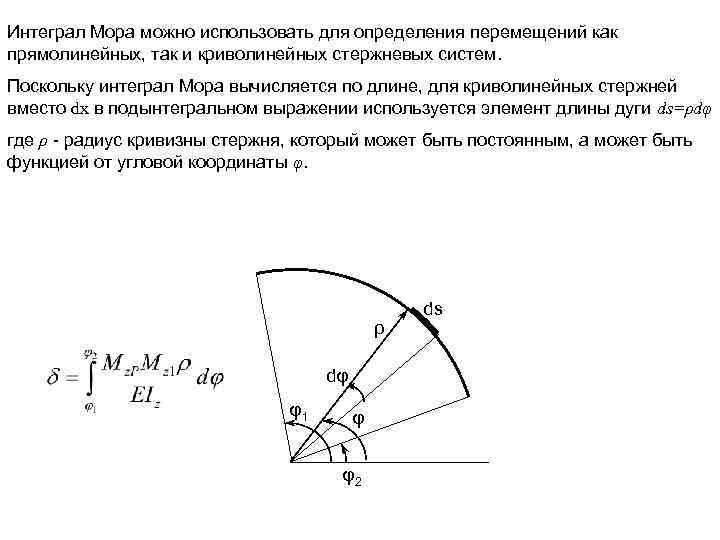 Интеграл мора формула