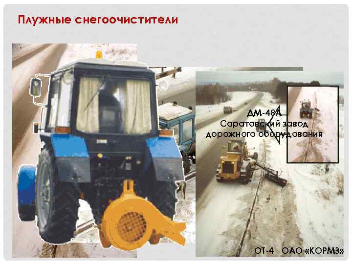 Плужные снегоочистители ДМ-48 А Саратовский завод дорожного оборудования ОТ-4 ОАО «КОРМЗ» 
