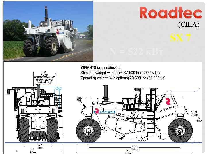 Roadtec (США) SХ 7 N = 522 к. Вт 