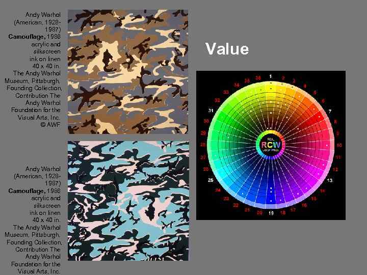 Andy Warhol (American, 19281987) Camouflage, 1986 acrylic and silkscreen ink on linen 40 x