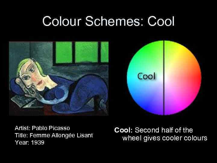 Colour Schemes: Cool Artist: Pablo Picasso Title: Femme Allongée Lisant Year: 1939 Cool: Second