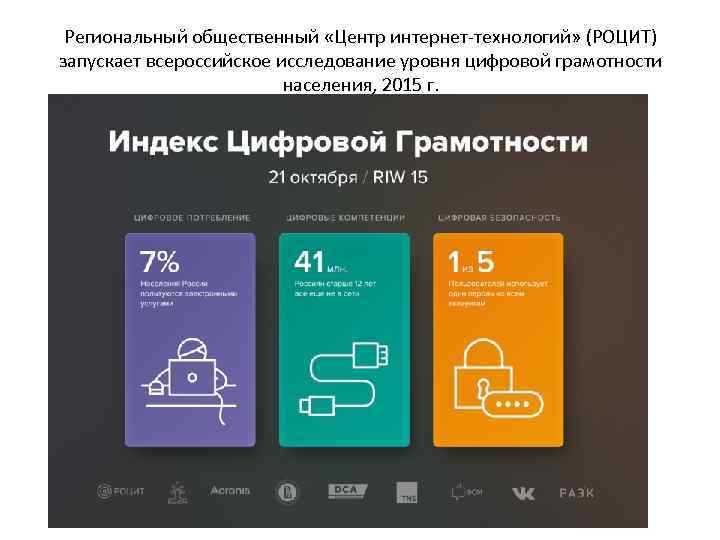 Региональный общественный «Центр интернет-технологий» (РОЦИТ) запускает всероссийское исследование уровня цифровой грамотности населения, 2015 г.