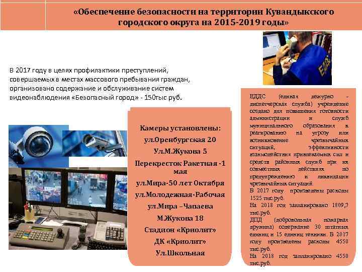  «Обеспечение безопасности на территории Кувандыкского городского округа на 2015 -2019 годы» В 2017
