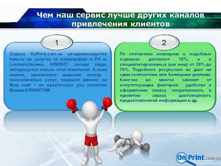 Чем наш сервис лучше других каналов привлечения клиентов 1 Сервис On. Print. com. ua