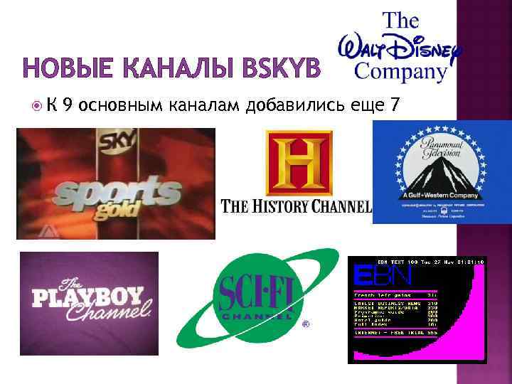 НОВЫЕ КАНАЛЫ BSKYB К 9 основным каналам добавились еще 7 