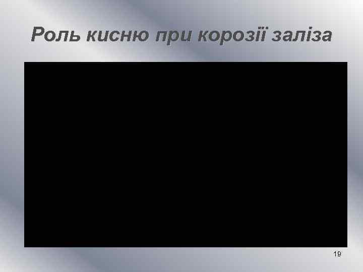 Роль кисню при корозії заліза 19 