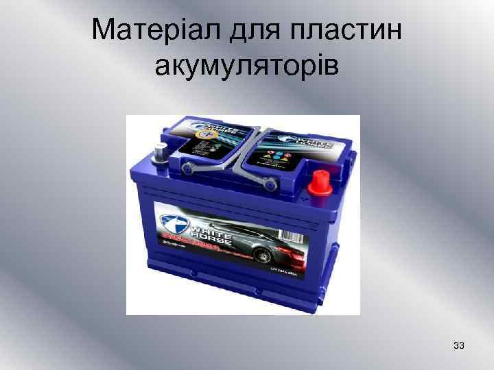 Матеріал для пластин акумуляторів 33 