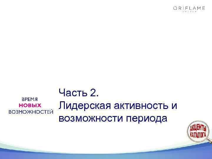 Часть 2. Лидерская активность и возможности периода 