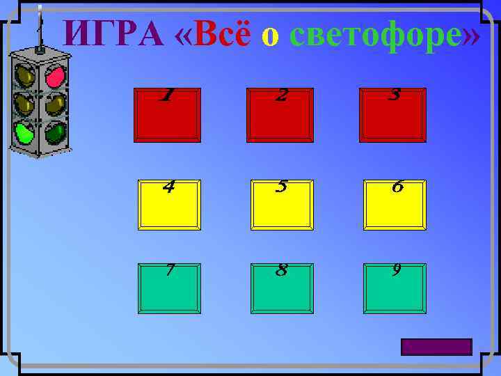 ИГРА «Всё о светофоре» 