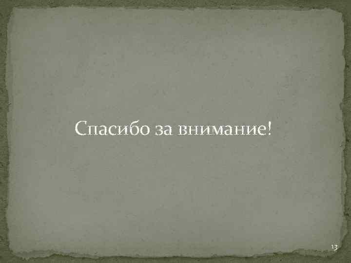 Спасибо за внимание! 13 