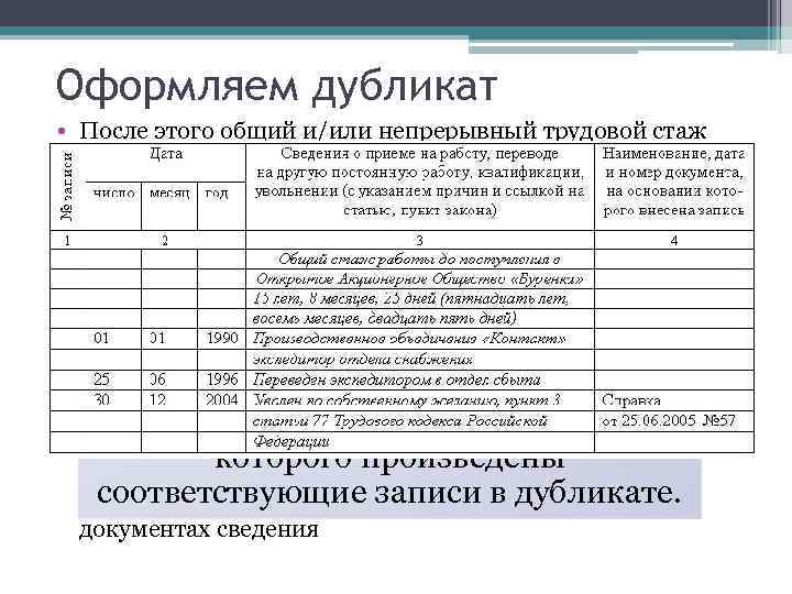 Образец заполнения трудовой книжки при переходе на электронную трудовую книжку