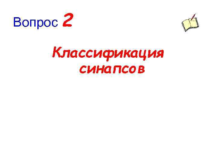 Вопрос 2 Классификация синапсов 