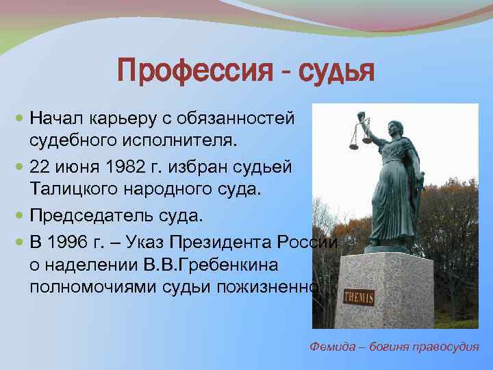 Профессия судьи презентация