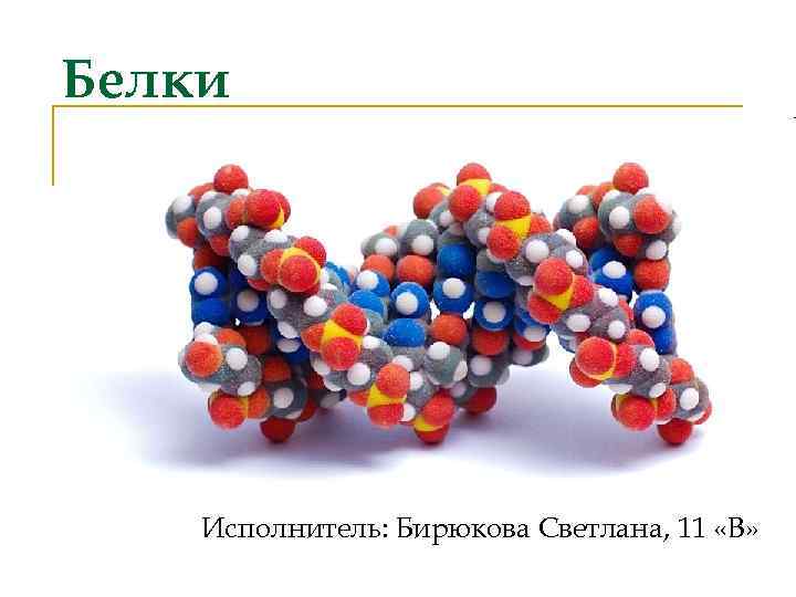 Белки Исполнитель: Бирюкова Светлана, 11 «В» 