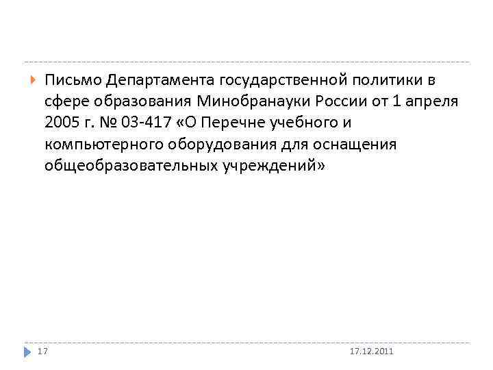  Письмо Департамента государственной политики в сфере образования Минобранауки России от 1 апреля 2005