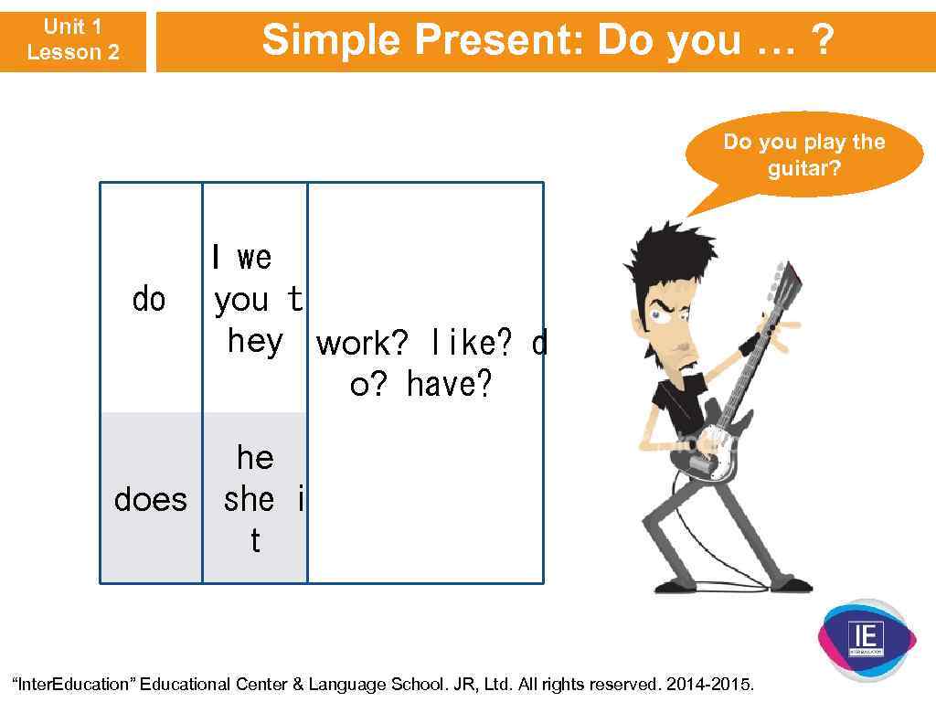 Unit 1 Lesson 2 Simple Present: Do you … ? Do you play the