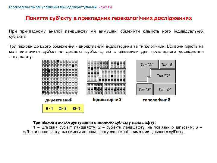 Геоекологічні засади управління природокористуванням: Tема # 4 Поняття суб’єкту в прикладних геоекологічних дослідженнях При