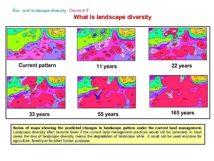 Bio- and landscape diversity: Theme # 8 What is landscape diversity Series of maps