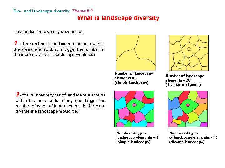 Bio- and landscape diversity: Theme # 8 What is landscape diversity The landscape diversity