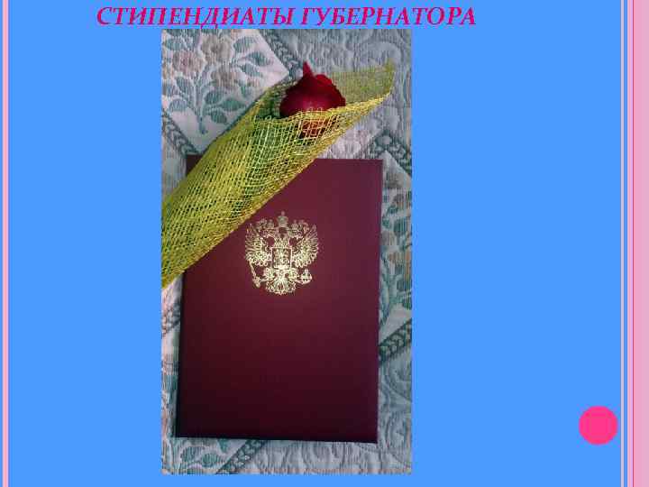 СТИПЕНДИАТЫ ГУБЕРНАТОРА 