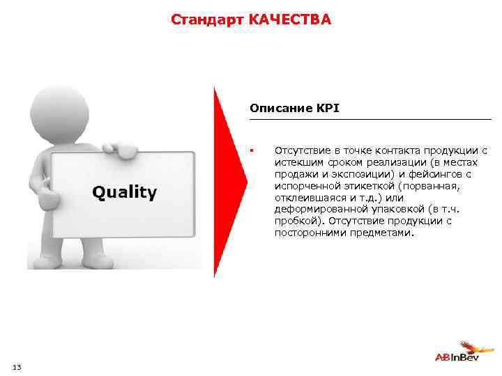 Стандарт КАЧЕСТВА Описание KPI § 13 Отсутствие в точке контакта продукции с истекшим сроком