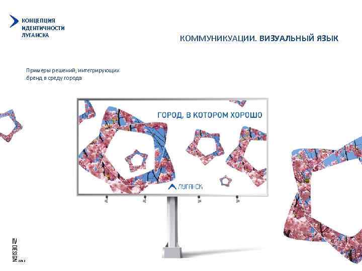 КОНЦЕПЦИЯ ИДЕНТИЧНОСТИ ЛУГАНСКА КОММУНИКУАЦИИ. ВИЗУАЛЬНЫЙ ЯЗЫК Примеры решений, интегрирующих бренд в среду города 2012