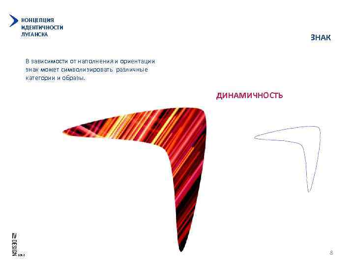 КОНЦЕПЦИЯ ИДЕНТИЧНОСТИ ЛУГАНСКА ЗНАК В зависимости от наполнения и ориентации знак может символизировать различные