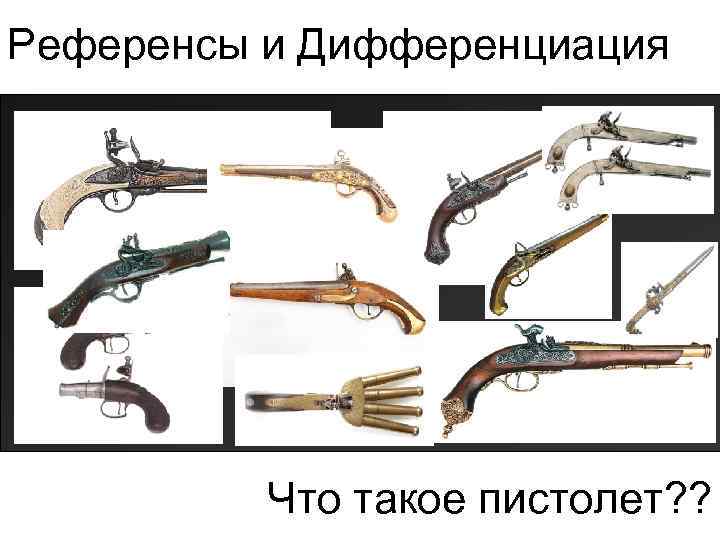Референсы и Дифференциация Что такое пистолет? ? 