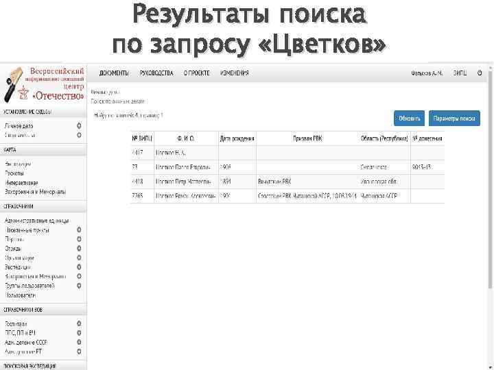 Результаты поиска по запросу «Цветков» 