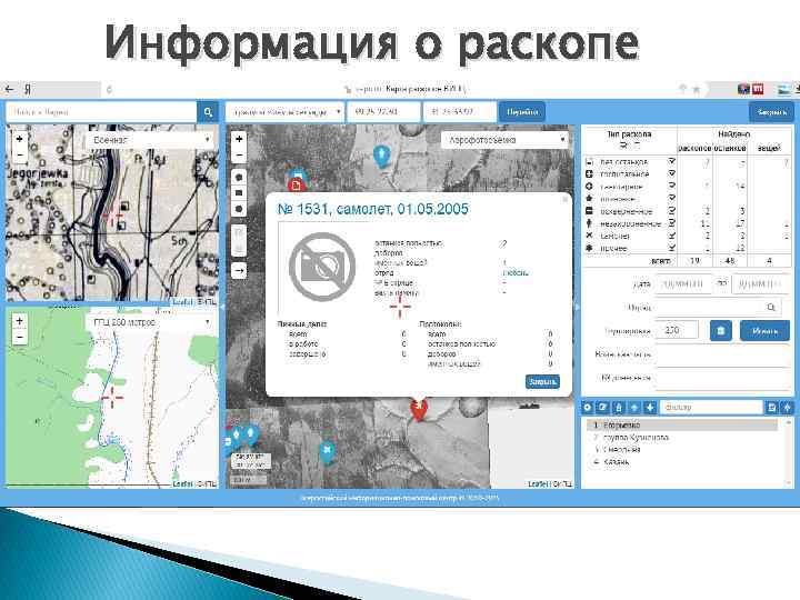 Информация о раскопе 