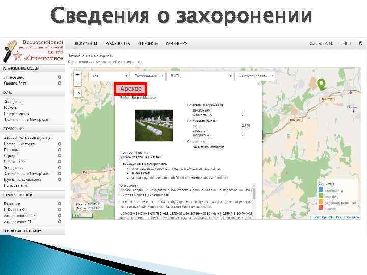 Сведения о захоронении 
