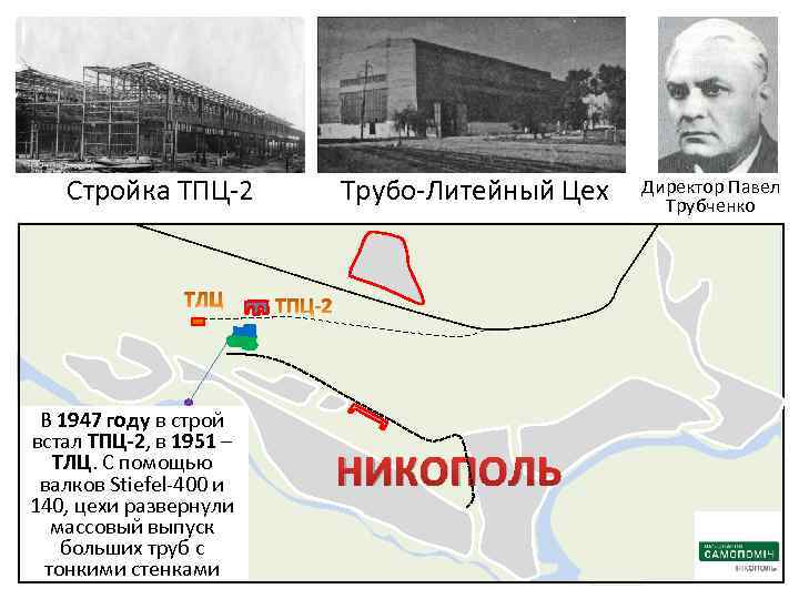 Стройка ТПЦ-2 В 1947 году в строй встал ТПЦ-2, в 1951 – ТЛЦ. С