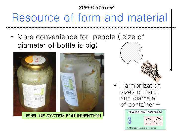 SUPER SYSTEM Resource of form and material • More convenience for people ( size