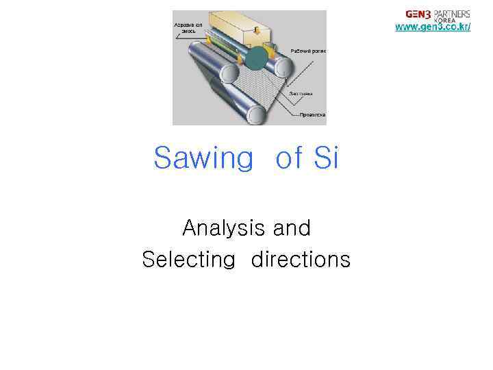 Sawing of Si Analysis and Selecting directions 