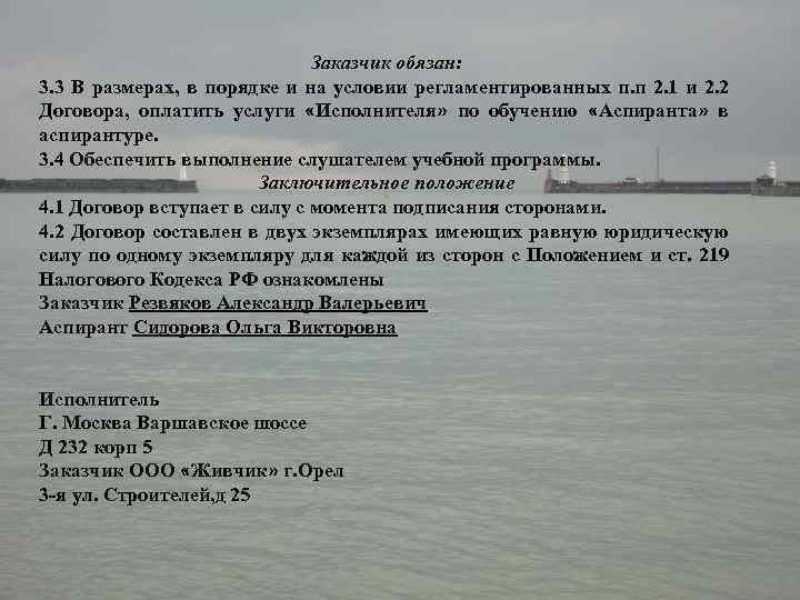 Заказчик обязан: 3. 3 В размерах, в порядке и на условии регламентированных п. п