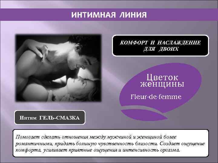 ИНТИМНАЯ ЛИНИЯ КОМФОРТ И НАСЛАЖДЕНИЕ ДЛЯ ДВОИХ Интим ГЕЛЬ-СМАЗКА Помогает сделать отношения между мужчиной