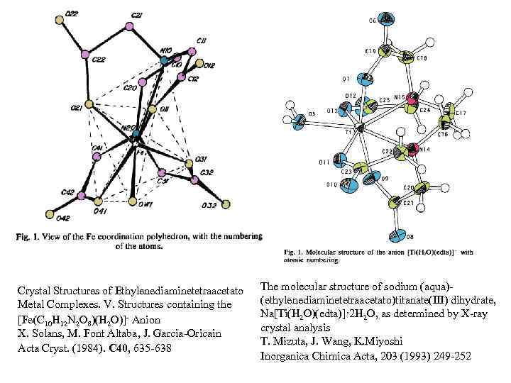 Crystal Structures of Ethylenediaminetetraacetato Metal Complexes. V. Structures containing the [Fe(C 10 H 12