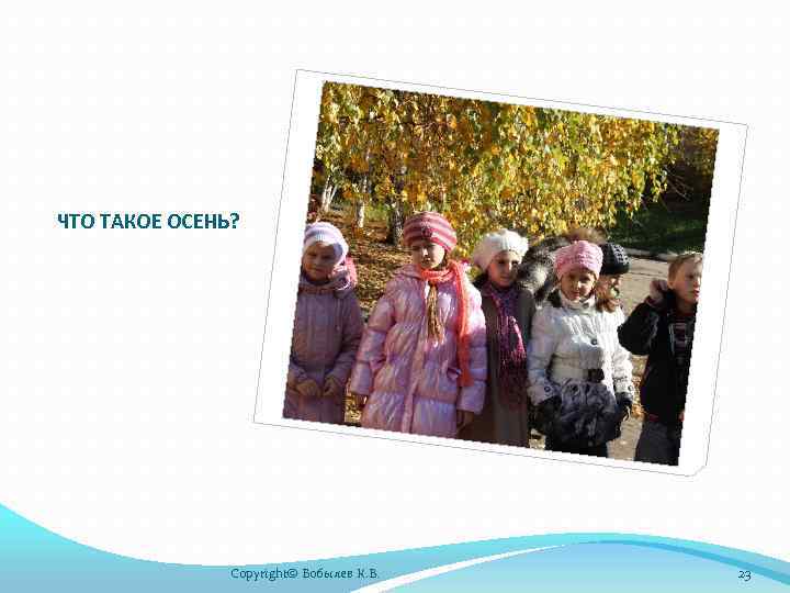 ЧТО ТАКОЕ ОСЕНЬ? Copyright© Бобылев К. В. 23 