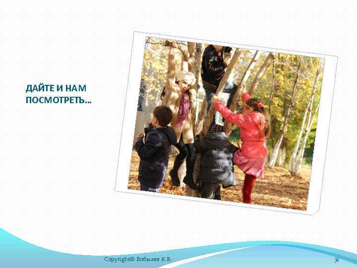 ДАЙТЕ И НАМ ПОСМОТРЕТЬ… Copyright© Бобылев К. В. 31 