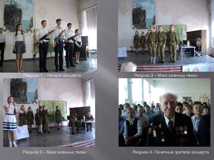 Рисунок 1 – Начало концерта Рисунок 3 – Микс военных песен Рисунок 2 –