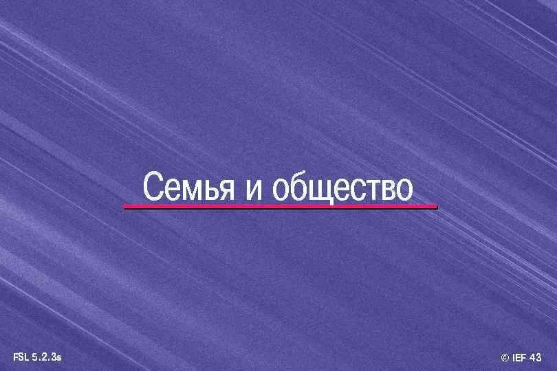Семья и общество FSL 5. 2. 3 s © IEF 43 